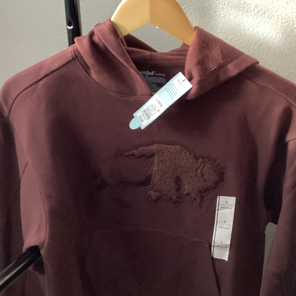 Brown Hoodie with Embroidered Design